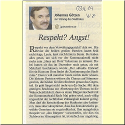 2014 04-03 Respekt - Angst - Kommentar zur Stadtratsitzung